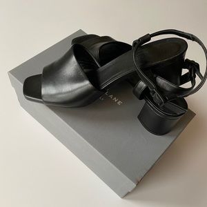 Everlane Chunky Black Leather Heels
